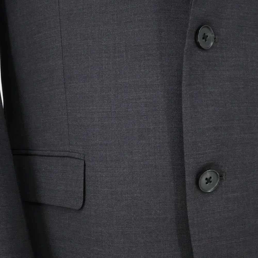 Kenneth Cole Sport Coat Mens 42R Dark Gray Wool Jacket Lined Blazer Preppy